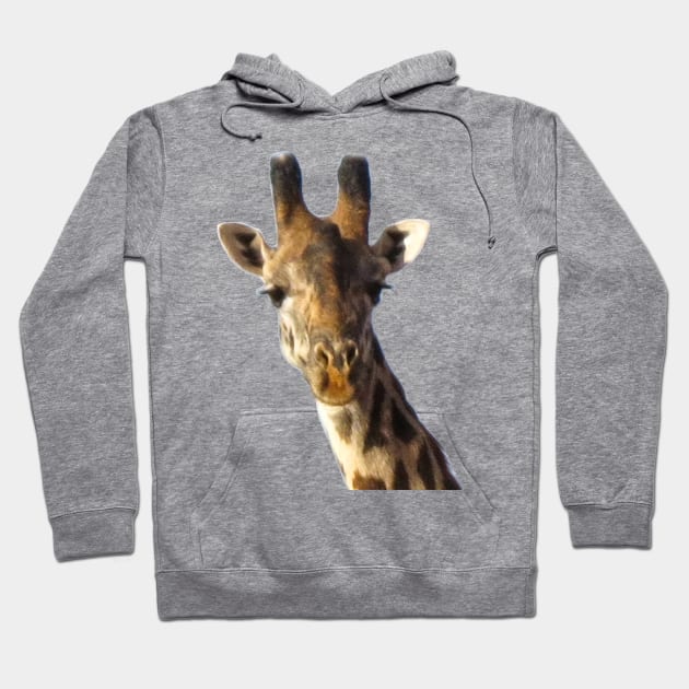 Giraffe Portrait Hoodie by ellenhenryart